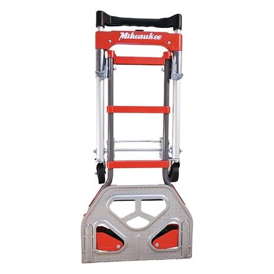 Milwaukee Hand Trucks 73333 Fold-Up Convertible Hand Truck, 4-Piece Frame, Compact Storage, 300 lb Capacity, Red