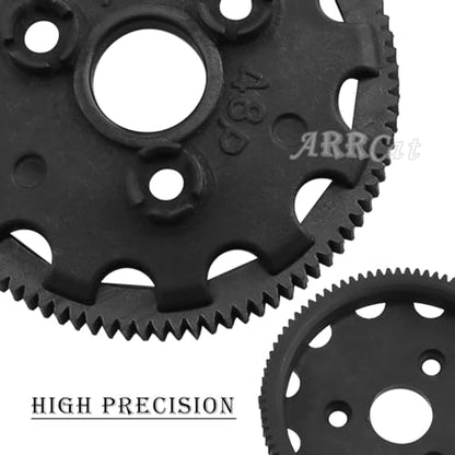 90T 48P Spur Gear with 17T 19T 21T Pinions Gear & Slipper Clutch Upgrades Part for 1/10 Slash Rustler Stampede Bandit 2WD VXL,90T Spur Gear,Titanium - color: Titanium - (90T)