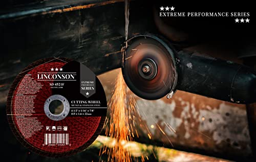 LINCONSON 25 Pack 4.5 Inch Cut Off Wheel for Metal & Stainless Steel Used On Angle Grinder 4.5”x1/16”x7/8" Flat Disc (SD 4521F) - style: 4.5 Inch 25 Pack