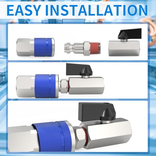 ChillWaves Automotive T-Style Air Plug, 1/4" NPT Male Pneumatic Plugs, Air Compressor Accessories Fittings(10-PACK) - size: 1/4" MNPT(1/4" Body)