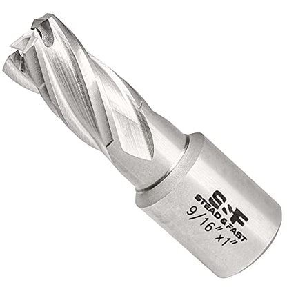S&F STEAD & FAST Annular Cutter with Pilot Pin, 9/16" x 1", Mag Drill Bit - size: 9/16" x 1"
