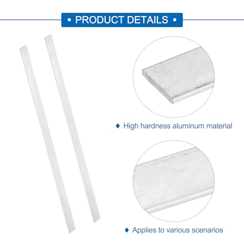 MECCANIXITY 4 Pcs Square Aluminum Flat Bar, 1/16" (1.5mm) Thick x 9/16" (15mm) Width x 12" (305mm) Long 6061 Aluminum Flat Plate Solid New Mill Stock Silver for Industrial Building - size: 1/16"(1.5mm)x9/16"(15mm)x12"(305mm)