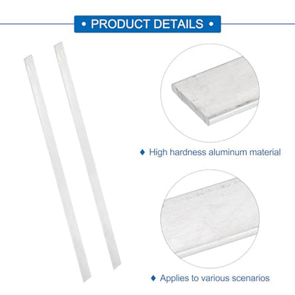 MECCANIXITY 4 Pcs Square Aluminum Flat Bar, 1/16" (1.5mm) Thick x 9/16" (15mm) Width x 12" (305mm) Long 6061 Aluminum Flat Plate Solid New Mill Stock Silver for Industrial Building - size: 1/16"(1.5mm)x9/16"(15mm)x12"(305mm)
