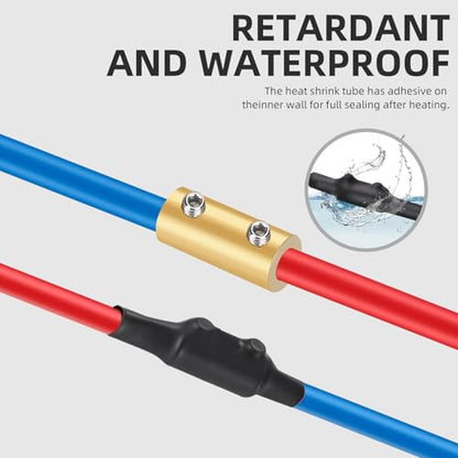 20PCS 6-10AWG 6 8 10 Gauge Wire Butt Connector 2Nut Splice Kit Brass - color: 6AWG-80Amp-2Nuts, size: 20