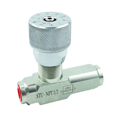 Hydraulic Flow Control Needle Valve 1/2 Inch Throttle Check Valve NPT 5800PSI One Way For Hydraulic Oil Gas - size: 1/2