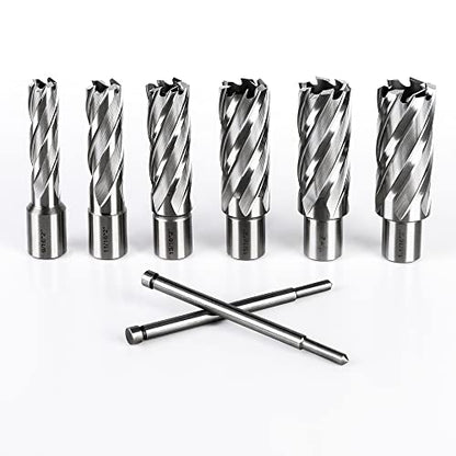 OSCARBIDE 8pc HSS Annular Cutter Set, 2" Cutting Depth,9/16" to 1-1/16"Dia