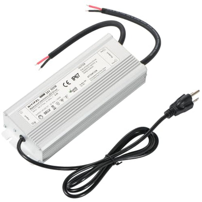 LED Driver 500 Watts(250W X2) 24V DC Transformer，Waterproof IP67 Power Supply, Adapter with 3-Prong Plug 4.9 Feet Cable for Any DC led Lights, Computer Project, Outdoor Light - size: PFH-500W-24V