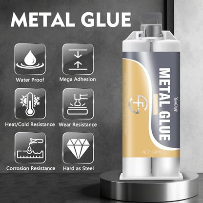 Metal Glue, 3.4oz 2 Part AB Epoxy Resin Repair Heavy Duty for Bonding