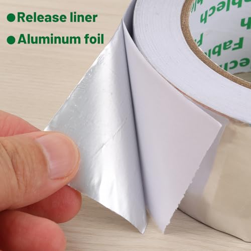 Aluminum Foil Tape,3.2mil Thick, 4 Inch Wide x 55 Yards (165ft), Heavy Duty Waterproof & High Temperature Resistant, for HVAC Duct Sealing, Metal Repair & Insulation - size: 4"×55Y