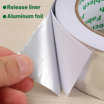 Aluminum Foil Tape,3.2mil Thick, 4 Inch Wide x 55 Yards (165ft), Heavy Duty Waterproof & High Temperature Resistant, for HVAC Duct Sealing, Metal Repair & Insulation - size: 4"×55Y