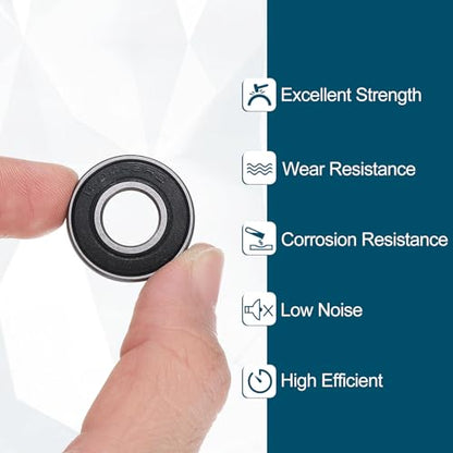 uxcell 4pcs 1604-2RS Deep Groove Ball Bearing, 3/8" x 7/8" x 5/16" ABEC 3 - size: 1604-2RS 3/8" x 7/8" x 5/16"