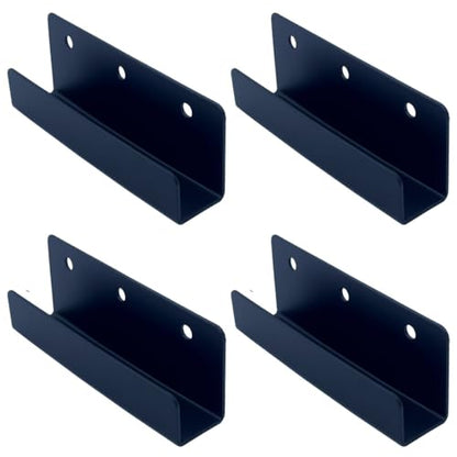 4 PCS Black Steel Wall Tile Bracket, Ladder Hanger for Wall Mount, U Bracket, Billboard Hook, Thickness 2 mm, Slot Width 25mm - size: Slot width 25mm