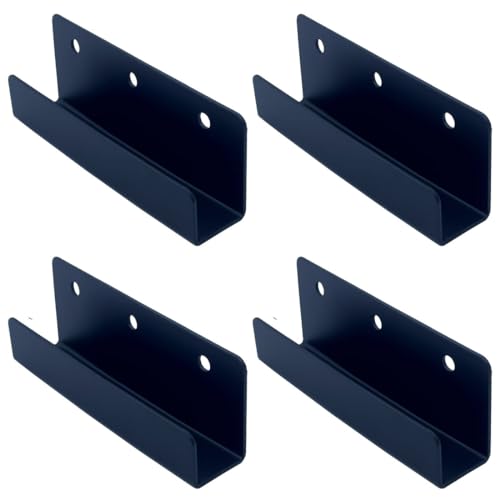 4 PCS Black Steel Wall Tile Bracket, Ladder Hanger for Wall Mount, U Bracket, Billboard Hook, Thickness 2 mm, Slot Width 25mm - size: Slot width 25mm