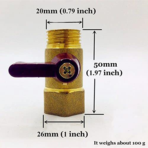 1/2" NPT Brass Ball Valve, DN15 Full Port, 1/2" NPT Male x Female, Forged Brass Body, 2-Way, 1600kPa Max Pressure, Hot & Cold Water, Oil, Gas Shut Off Switch - color: DN15