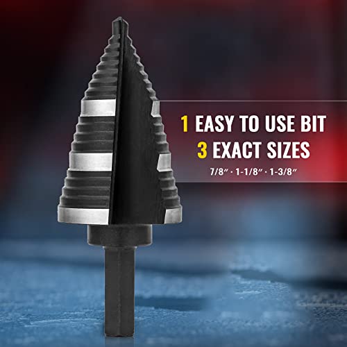 ZELCAN M2 Step Drill Bit, 1PC, 3/16 to 1-3/8 Inches