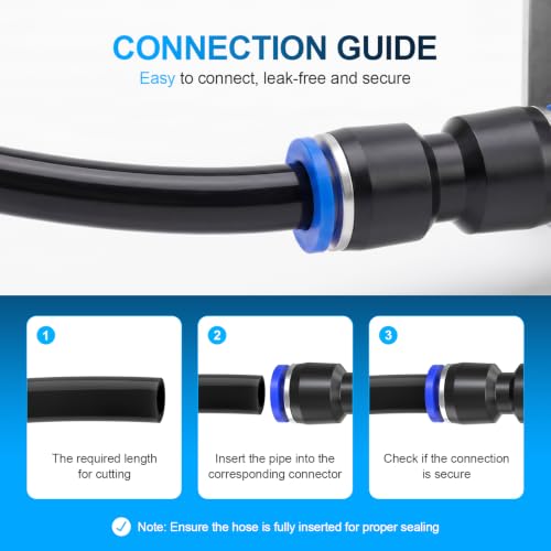 Black PU Air Hose, 6mm OD 4mm ID, 50FT - color: Black, size: 6mm OD x 50FT