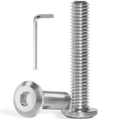 VGBUY M6-1.0 x 50 mm 30Pcs Flat Head Hex Socket Cap Screws Bolts,304 Stainless Steel 18-8,Full Thread,Hex Spanner Included (VG30112) - size: M6 x 50-30pcs