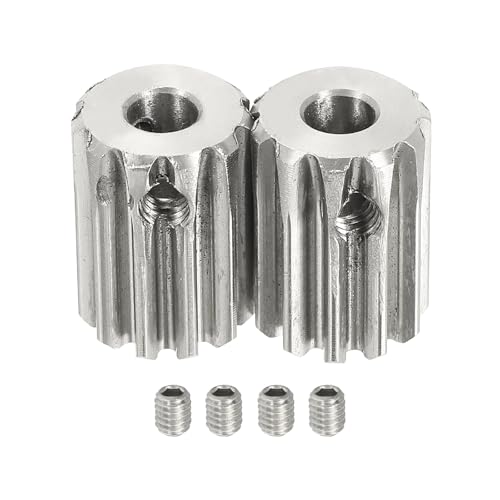 uxcell 2Pcs 1 Mod 11T Spur Gear 5mm Bore, 304 Stainless Steel Pinion Gear - size: 1 Mod 11T, 5mm