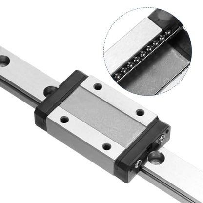uxcell MGN12 400mm Linear Guide Rail with MGN12H Sliding Carriage Block Bearing Steel and Plastic Mini MGN12 Linear Guide for DIY 3D Printers and CNC Machine, Black