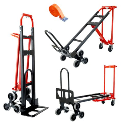4 in 1 Convertible Hand Truck Dolly Cart with Wheels Red - color: Red
