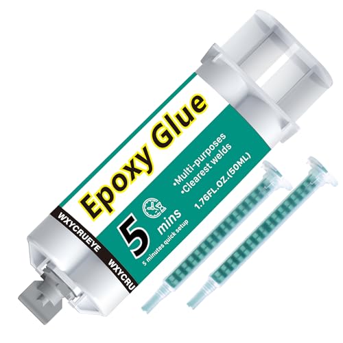 5 Minute Epoxy Glue All Purpose | Fast Cure Clear Epoxy Resin Adhesive for Plastic, Metal, Wood, Ceramic & Fiberglass | Two Part epoxy Glue