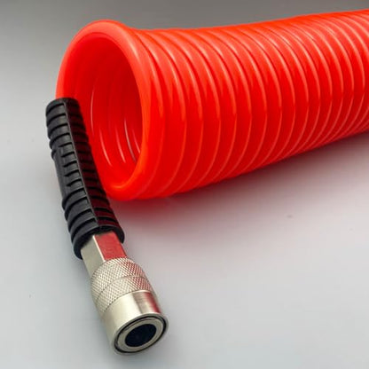 Darnassus PU Recoil Air Hose Compressor Tube with 1/4" Swivel Fittings - color: Red, size: 50 FT