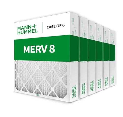 MANN+HUMMEL 24x24x4 MERV 8 Pleated 4" AC Furnace Air Filter. Case of 6 - style: 24 x 24 x 4