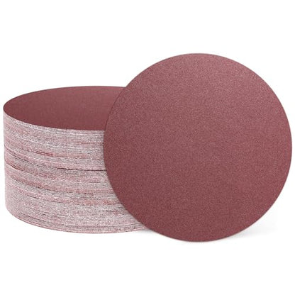 HARFINGTON 50 Pcs 6 Inch Sanding Discs 120 Grit Red Aluminum Oxide - size: 6 Inch(120 Grit)