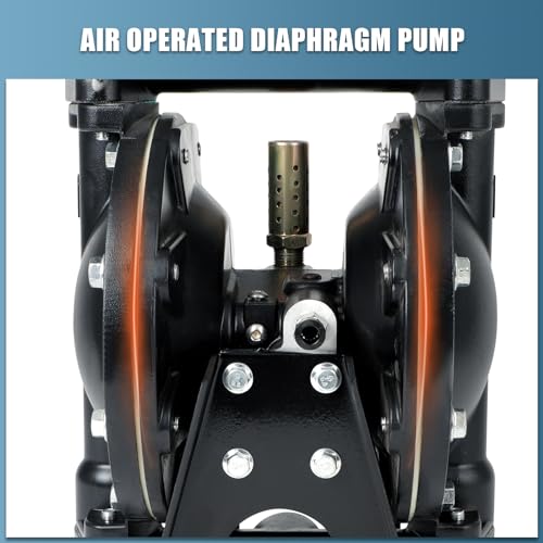 AODD Pump 1 Inch Outlet 35 GPM Air Operated Double Diaphragm Pump，QBY4-25L - color: Black, size: QBY4-25L