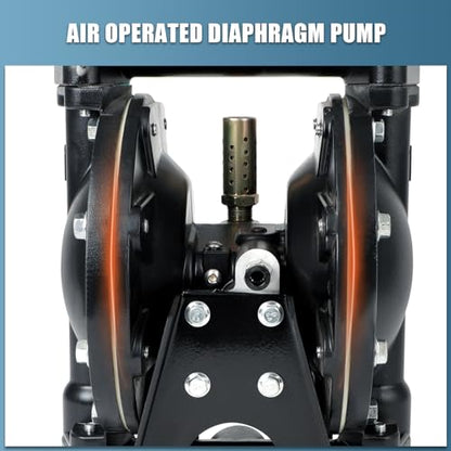 AODD Pump 1 Inch Outlet 35 GPM Air Operated Double Diaphragm Pump，QBY4-25L - color: Black, size: QBY4-25L