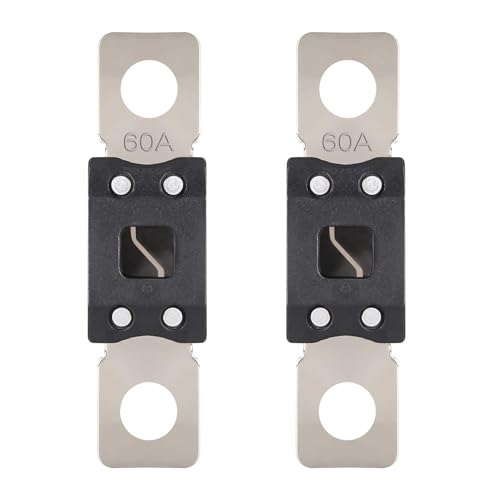 VEXUNGA Mega Fuse 60A MEGA/AMG/ANM Screw Fuse 60 Amp 60Amp High Current Strip Bolt-on Fuses for Cars (Pack of 2pcs) - style: 60A