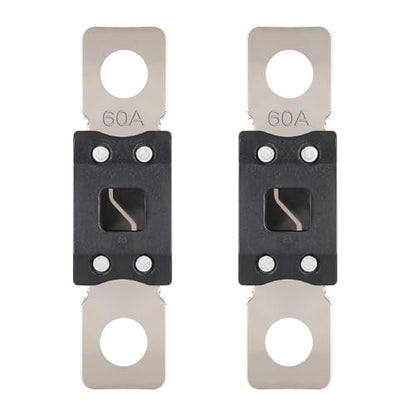 VEXUNGA Mega Fuse 60A MEGA/AMG/ANM Screw Fuse 60 Amp 60Amp High Current Strip Bolt-on Fuses for Cars (Pack of 2pcs) - style: 60A