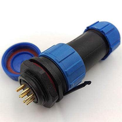 SP21 2Pin-12Pin IP67 Panel Mount Waterproof Aviation Cable Connector,21mm Panel Mount Connector Plug and Socket (8Pin) - size: 8Pin