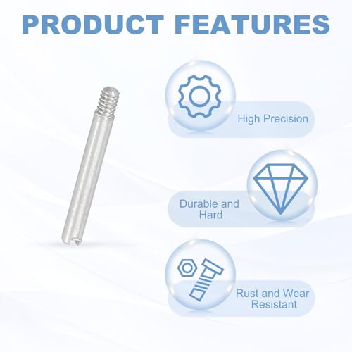 PATIKIL M2 x 16mm Slotted Cylindrical Pin, 15 Pcs 304 Stainless Steel Dowel External Thread Slotted Pin Screw for Home Furniture Cabinet Improvement, Silver Tone - size: M2 x 16mm