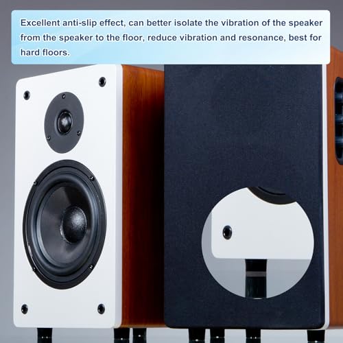 MECCANIXITY 4 Pcs Single Sided Speaker Isolation Feet Pads, 20mmx5mm Non Slip Foam Shock Absorption Base Pad Amplifier Stand Feet Mat for Speaker HiFi Home Theater Sound System, Black - size: 20mmx5mm