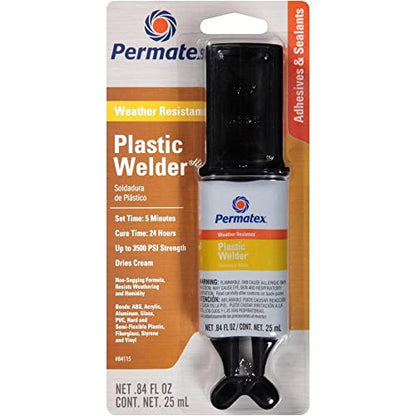 Permatex 84115 5-Minute Plastic Weld Adhesive, 0.84 oz.,Black (Pack of 2) - size: 0.84 Fl Oz (Pack of 2)