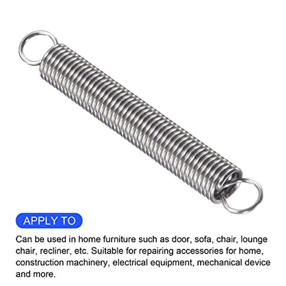 METALLIXITY Extension Spring (1.5x12x100mm/0.06"x0.48"x3.94") 2Pcs, 304 Stainless Steel Tension Spring Wire - for Home Repair Construction Machinery - size: 0.06"x0.48"x3.94"