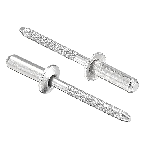 uxcell Blind Rivets, 304 Stainless Steel Pull Rivets Core Decoration Rivets 4.8mm Diameter 16mm Grip Length Close End Silver Tone, 50pcs - size: 4.8mm x 16mm