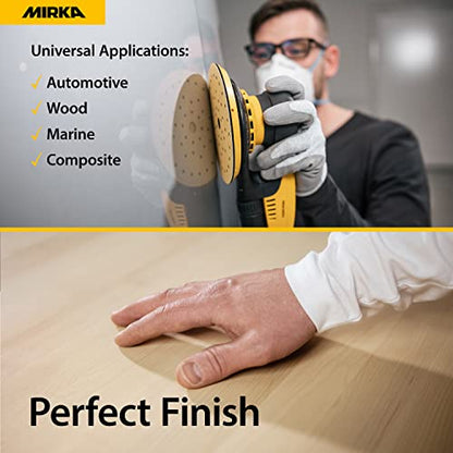 Mirka Gold Multifit 5 Inch 320 Grit Hook and Loop Sanding Discs, 50 Pack - size: Grit 320