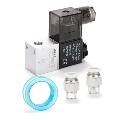 1/8" NPT Solenoid Valve 2V025-06, 2-Way Normally Closed, AC 110V, DIN - size: NPT1/8″AC110/Junction on Box, style: 2-Way Solenoid Valve