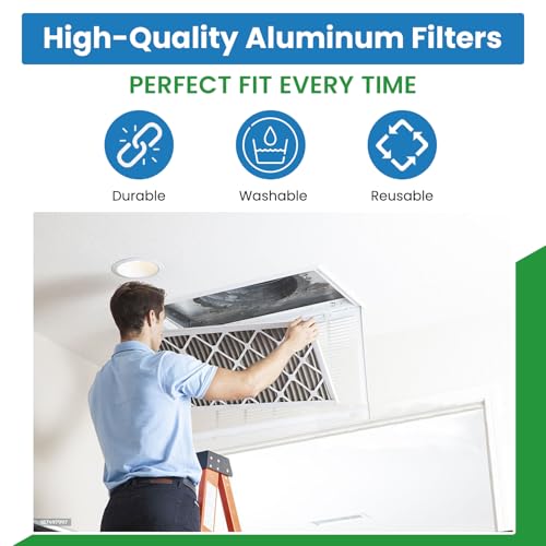 Replacement Aluminum Pre/Post Filter- 9-7/8 x 15-7/8 X 1/4 - Compatible with Honeywell Air Cleaner Models F300E1001 F300A1620 F50F1146 - (2-Pack) - size: 9-7/8" x 15-7/8" X 1/4" (Pack of 2)