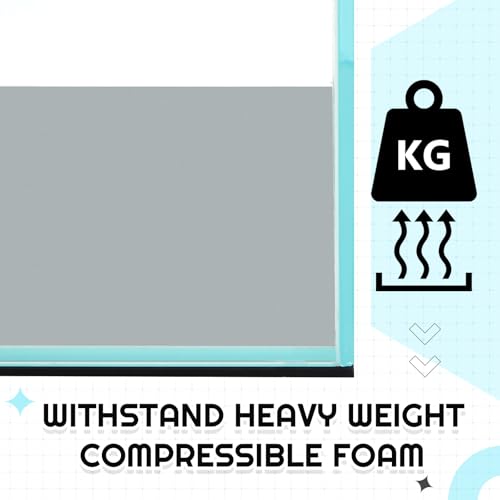Pangda 1 Pcs 48 x 24 Inch Aquarium Fish Self Leveling Mat for Under Tank 5mm Thick Foam Compressible Neoprene Mat with Adhesive Backing Shockproof Waterproof Easy to Cut Stability, Black - size: 48 x 24 Inch