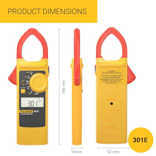 Fluke 301E Digital Clamp Meter, Pack of 1