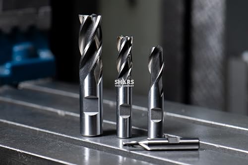 Shars 3/16" - 3/4" Uncoated Single End Mill Set 404-5910 R - size: 3/16 - 3/4", Uncoated, 20 PCS