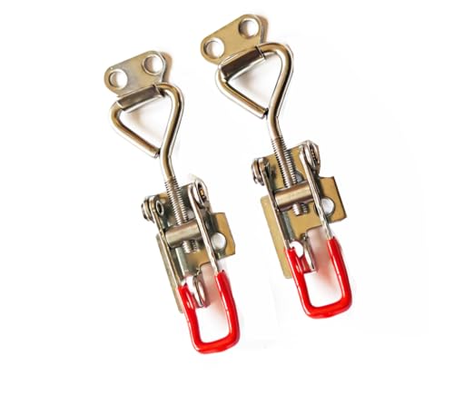 304 Stainless Steel Toggle Latch Clamps 4001, Heavy Duty Adjustable Quick Release Latches, Toolbox, Case, Cabinet, RV, Boat, Industrial Equipment (lock hole)