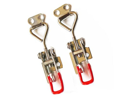 304 Stainless Steel Toggle Latch Clamps 4001, Heavy Duty Adjustable Quick Release Latches, Toolbox, Case, Cabinet, RV, Boat, Industrial Equipment (lock hole)