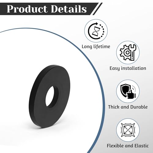 4 PCS Multi Purpose Rubber Spacer, 1-2/5" OD x 1/2" ID x 1/8" Thickness - size: 1-2/5" OD x 1/2" ID x 1/8" Thickness