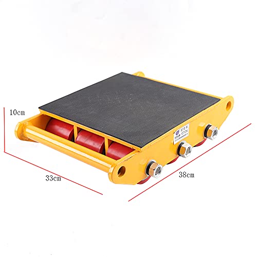 15T Dolly, 6 Steel Wheel GDAE10 Industrial Machinery Mover with 360° Rotation Cap Skate Hand Truck Cart Appliance Wheels Rollers for Furniture Cargo Trolley Moving Home Warehouse 33000lbs Red