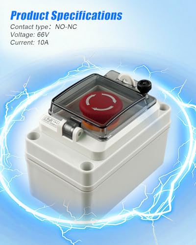 660V Emergency Stop Push Button Box Red Stop Switch IP67 - size: Red Emergency Stop Only