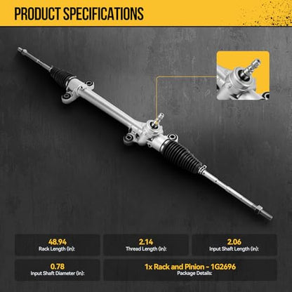 KAC Electronic Steering Rack and Pinion Replacement for 09-10 Vibe FWD, 09-13 Corolla(North American Built), 09-13 Matrix 1.8L, 09-13 Matrix FWD(Manual), Rack and Pinion Replace 1G-2696 - size: 1G-2696 Matrix